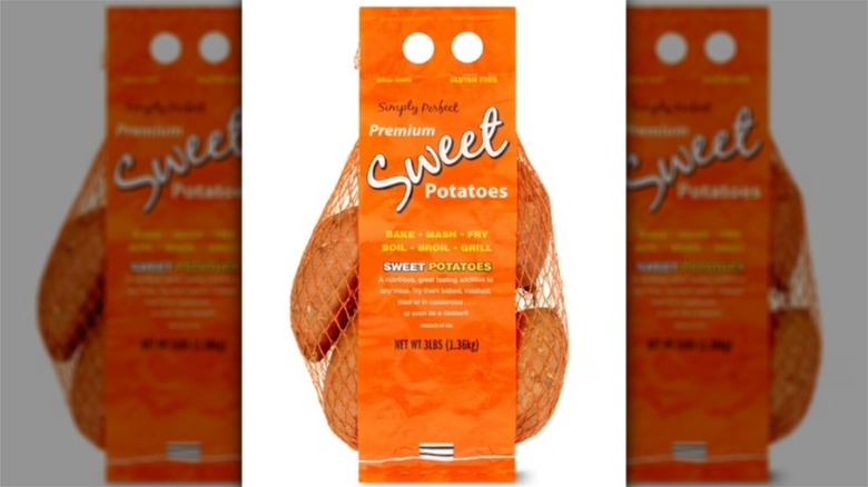 A bag of Simply Perfect Premium Sweet Potatoes