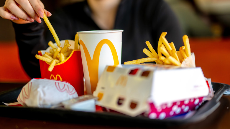 McDonald's fries, drink and burger