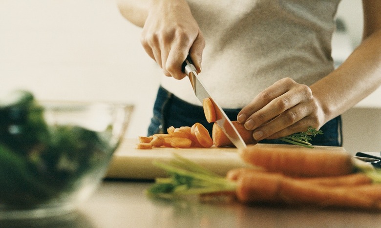vegetables cutting board knife