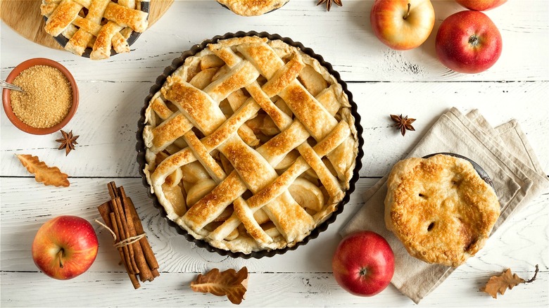 Apple pie with lattice crust