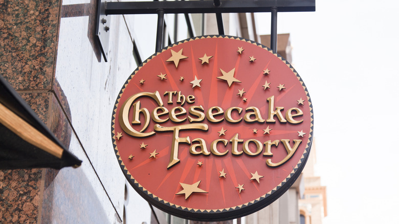 A sign for the Cheesecake Factory