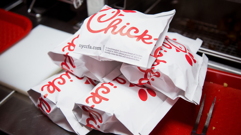 chick-fil-a sandwiches in bags