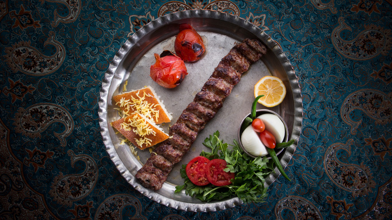 Kebab flavored with sumac