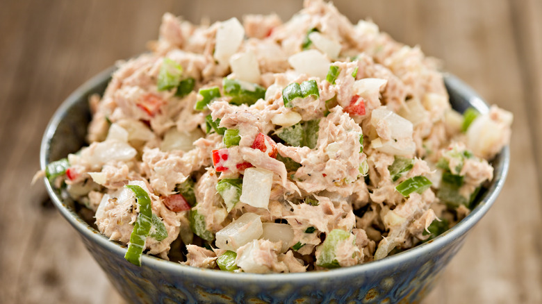 tuna salad in a bowl