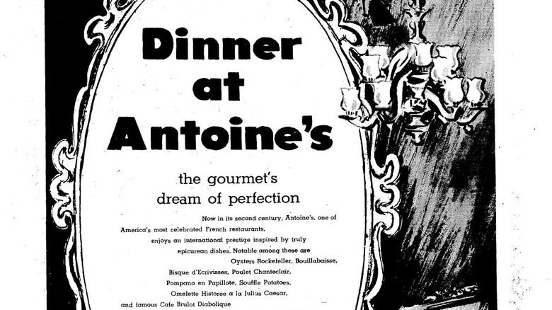 Antoine's New Orleans menu