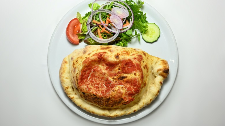 Calzone with salad