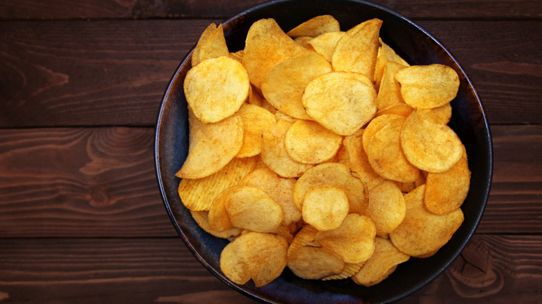Bowl of potato chips