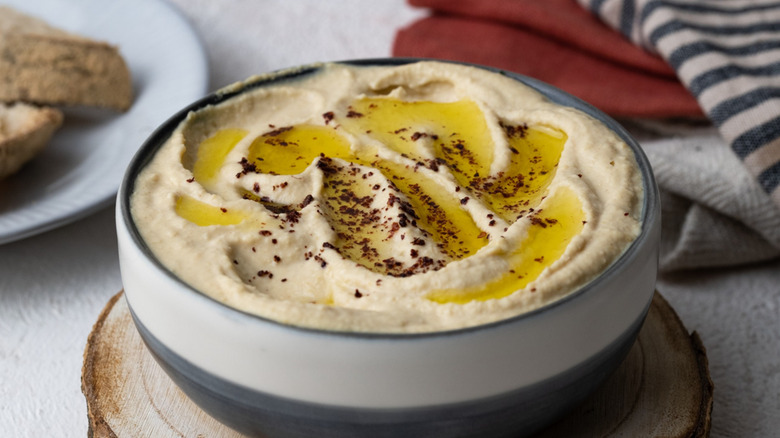 homemade hummus in bowl