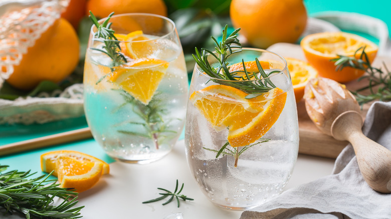 hard seltzer cocktails with garnish