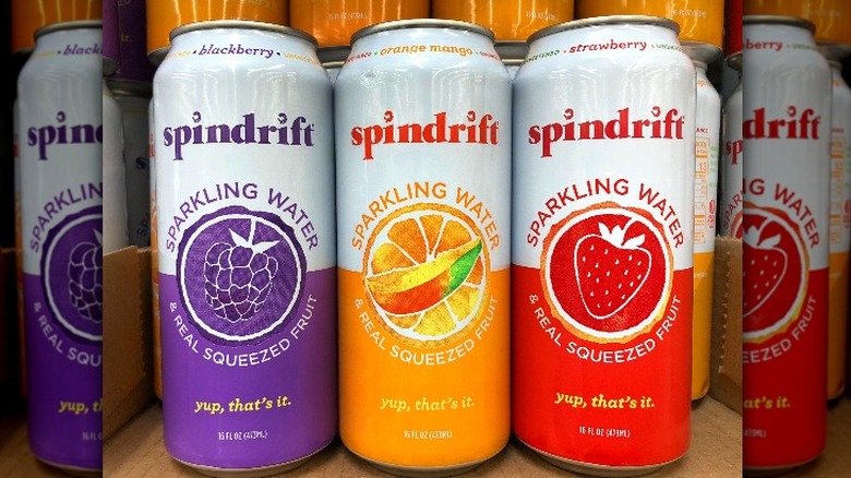 Three Spindrift cans