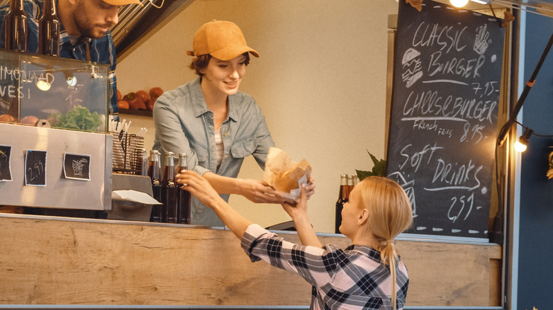 Hamburger truck selling burgers