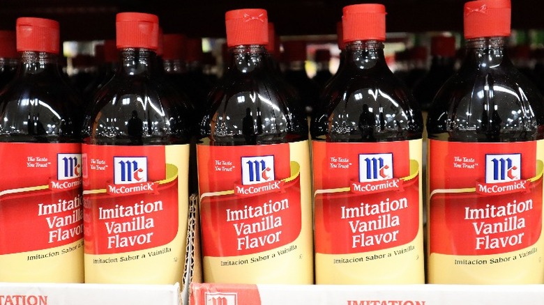 Imitation vanilla extract bottles