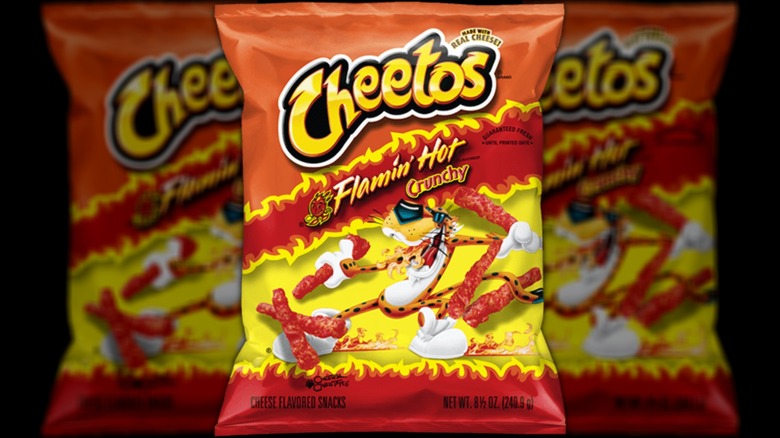 bag of flamin hot cheetos