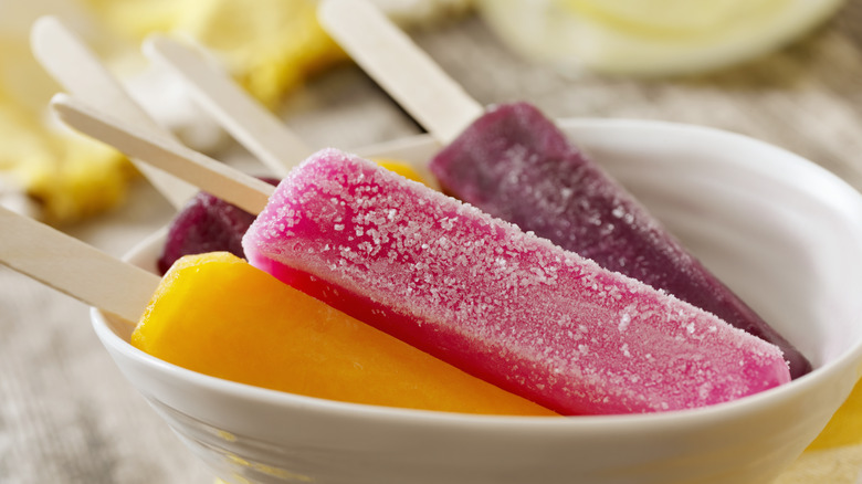 popsicles in a bowl
