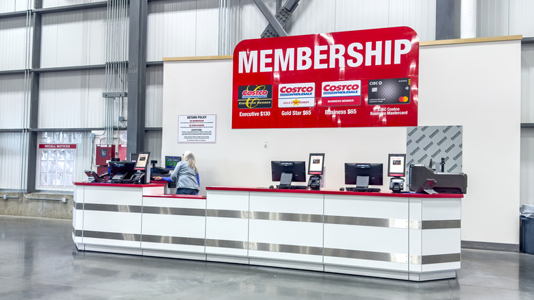 A membership desk at Costco