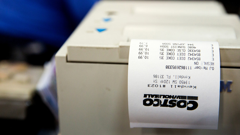 Costco receipt printing out 