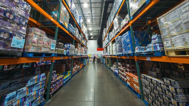 Costco aisle with only one person down at the end