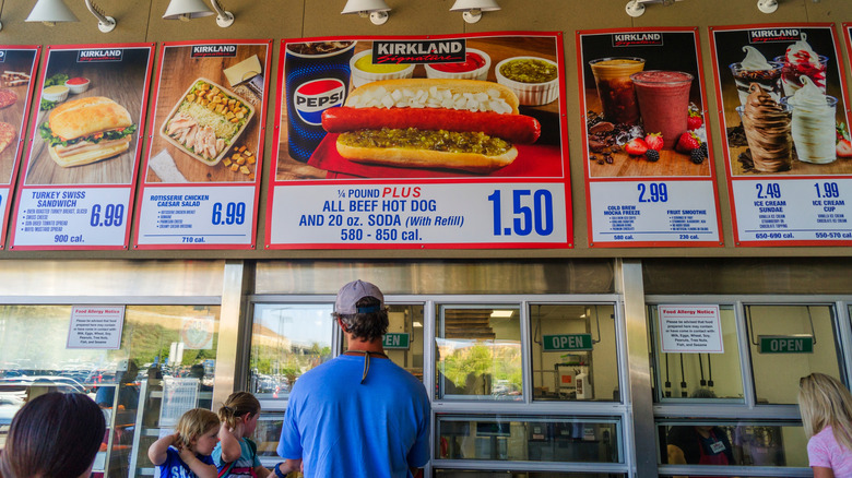 Person standing at the Costco Food Court