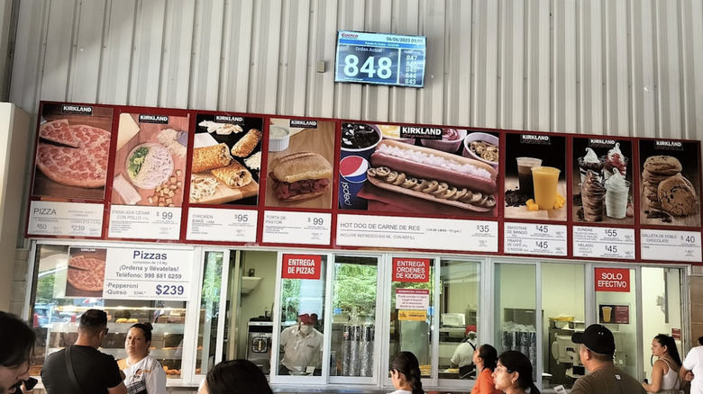 the menu board at a Mexican Costco