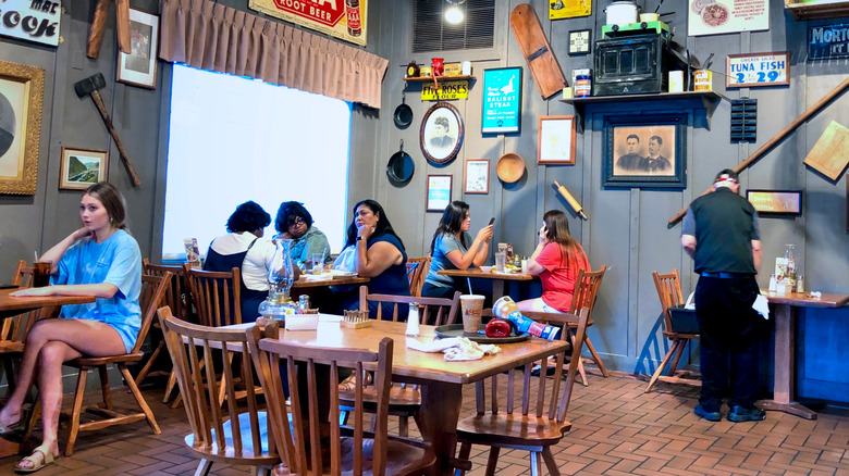 Customers eating at Cracker Barrel