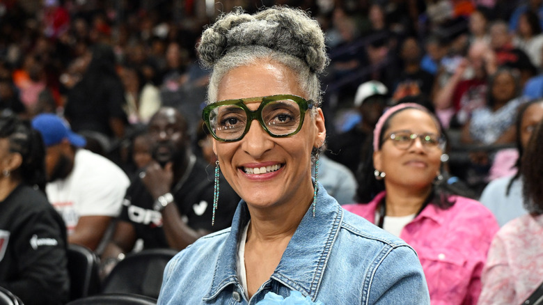 Carla Hall attends the game between the Las Vegas Aces and the Atlanta Dream at Gateway Center Arena on August 27, 2025 in College Park, Georgia.