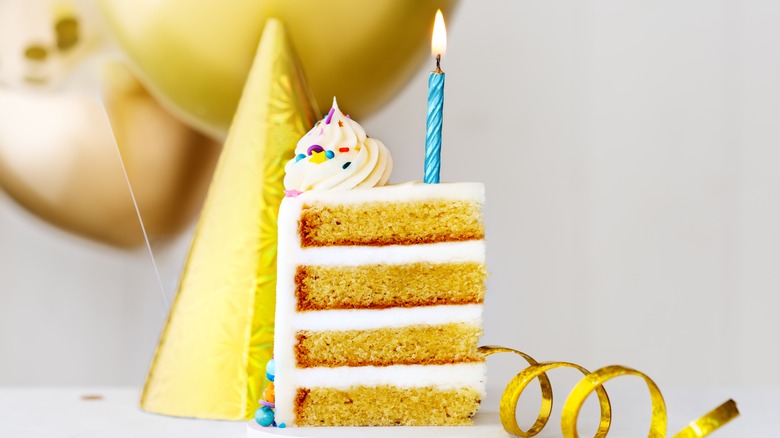 Slice of birthday cake