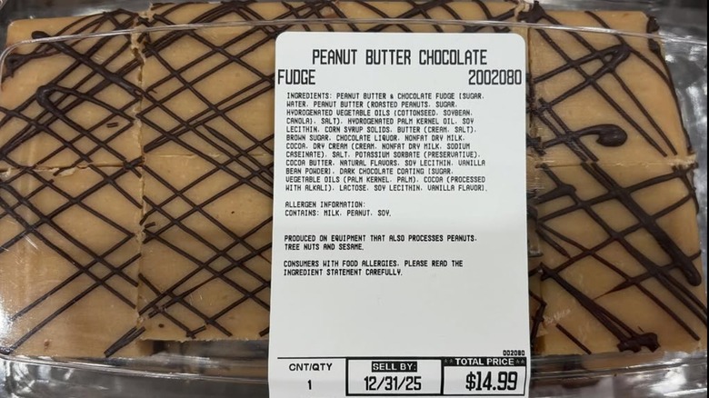 peanut butter chocolate fudge in its container