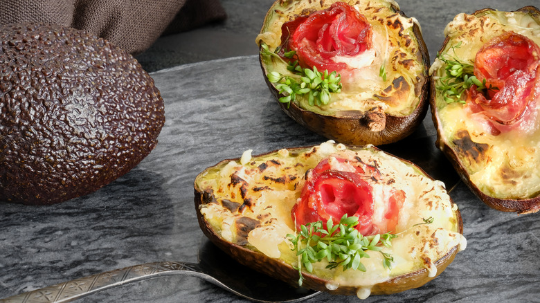 Grilled stuffed avocados