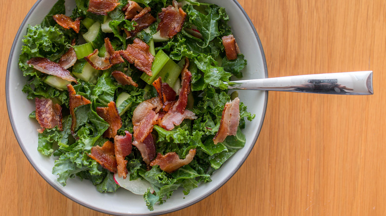 Bacon and kale salad
