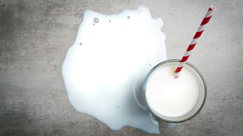 glass of spilled milk