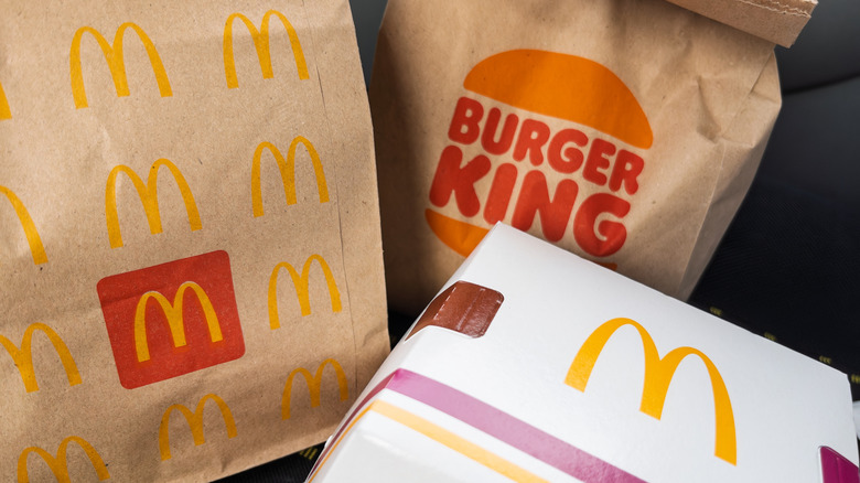 Packaging from McDonald's and Burger King