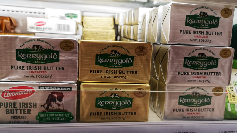 Blocks of salted and unsalted Kerrygold Irish butter