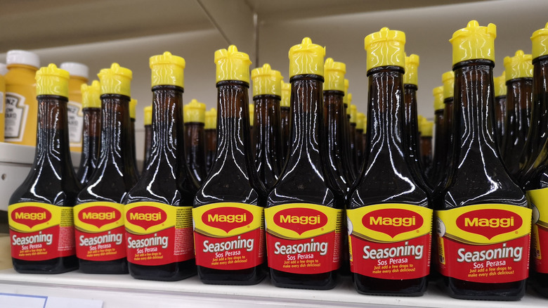 Maggi on a shelf at the grocery store