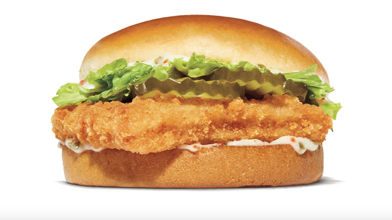 A Big Fish sandwich from Burger King on a white background