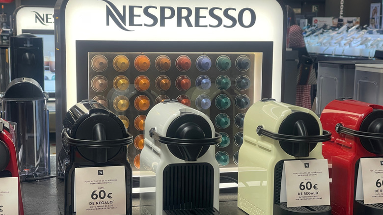 Nespresso coffee machines in a store