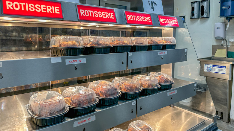 Rotisserie chickens in Sam's Club warmer