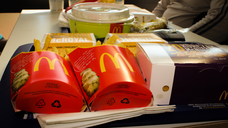 McDonald's meal in a restaurant