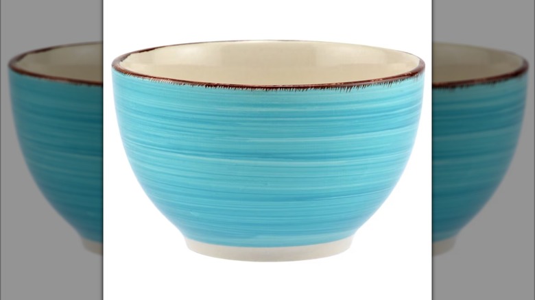 Dollar Tree's Royal Norfolk Turquoise Swirl Stoneware Bowl