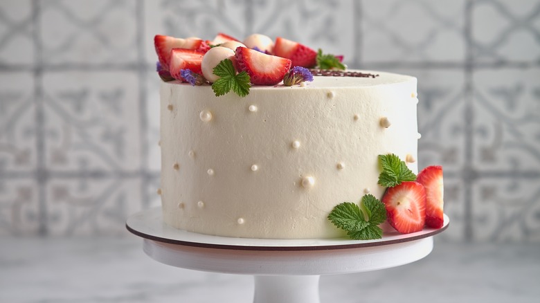 Frosted and decorated cake