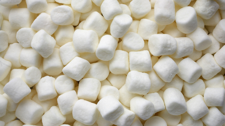 Pile of marshmallows from above