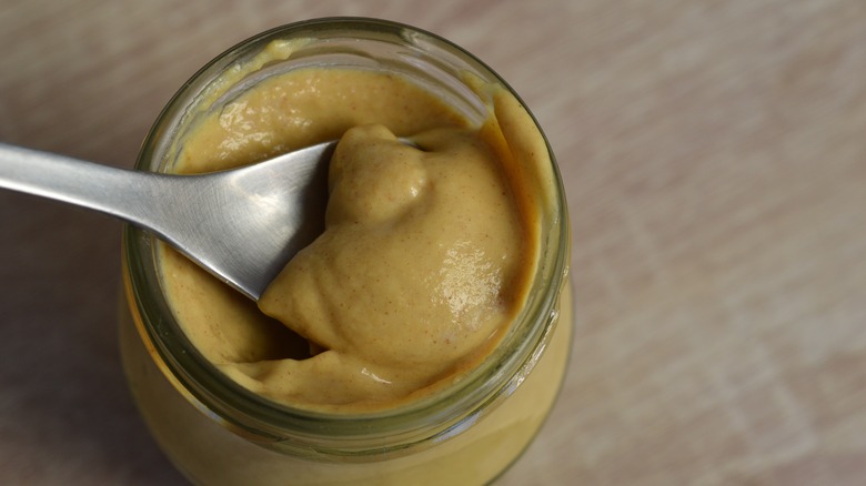 Dijon mustard in jar
