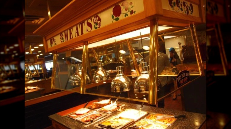 The meat station at an Old Country Buffet