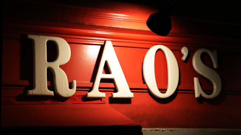 Rao's storefront sign in New York City
