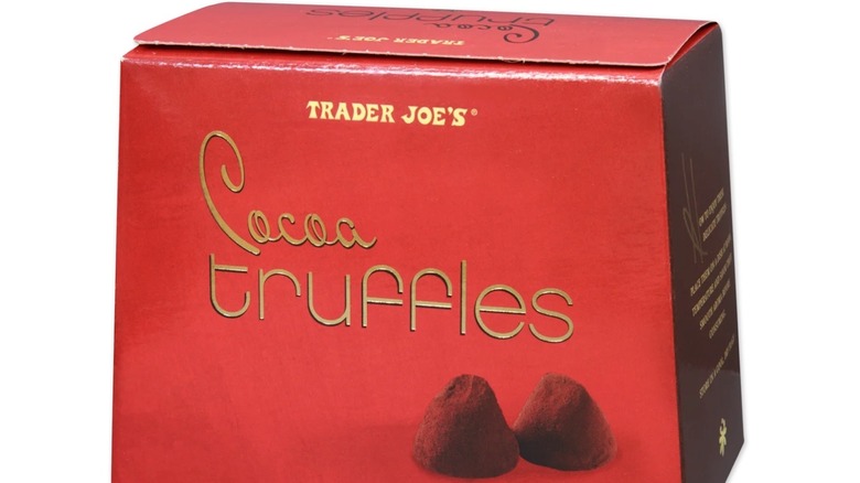 Box of TJ's cocoa truffles