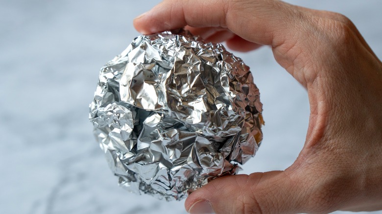 Ball of aluminum foil
