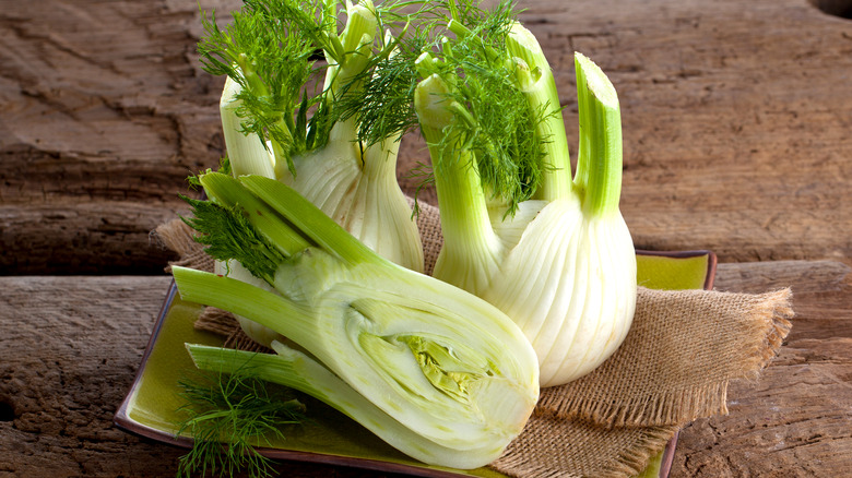 halved fennel bulbs