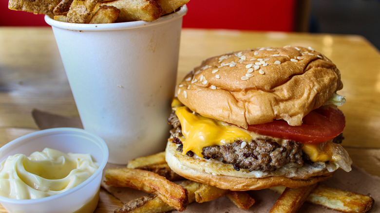 Burgers and fries from Five Guys
