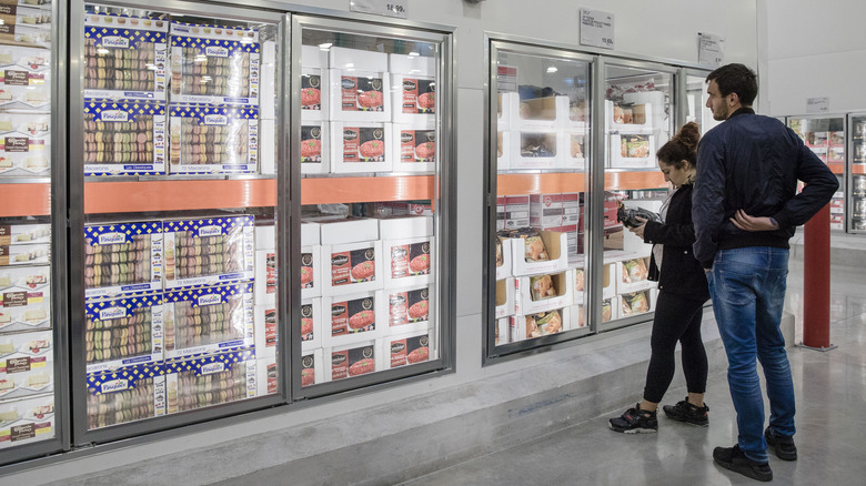 Shoppers in Costco frozen aisle