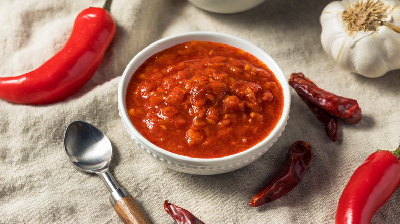 harissa paste in a ramekin 
