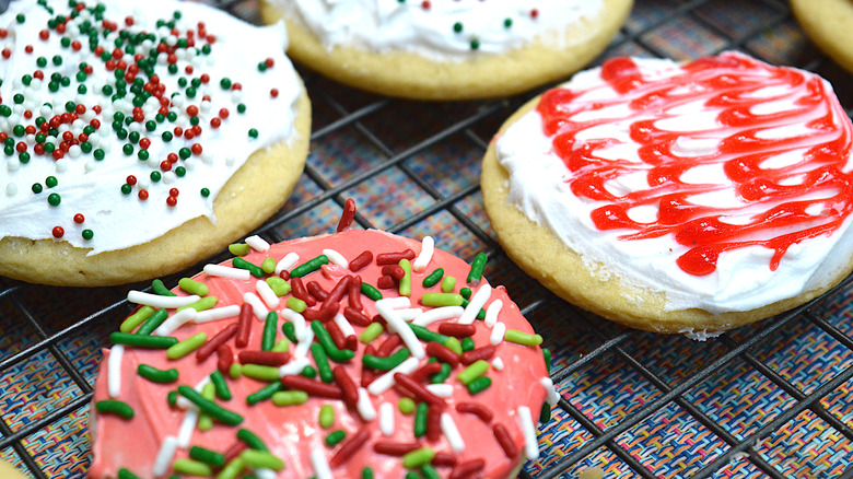 Cookies with frosting and sprinkles